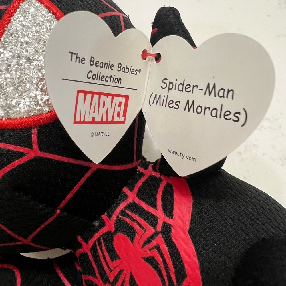 2019 Ty Beanie Baby 6" Marvel Miles Morales Spider-Man Spider Verse Plush. - Picture 6 of 7
